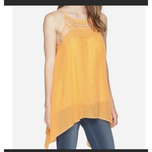 Johnny Was Women's Gigi crochet Tank Tunic Size Small Tangerine NWT - Picture 4 of 9
